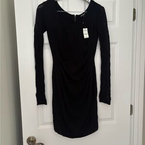 NWT express sweater dress mesh sleeves sz s